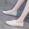 Women'S Summertime Genuine Leather Daily Flats Breathable Cushioned Sole Easy Slip-On Athletic Shoes Plush Comfort Walking Footwear For Ladies