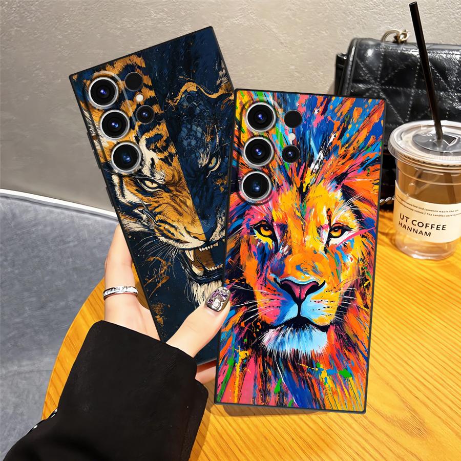 Case for Samsung Galaxy S26 Ultra S10 S9 S21 FE S25 Plus S20 Ultra S23 S24 Note 20 8 9 10 Funda Phone Cover Cool Cartoon Tiger