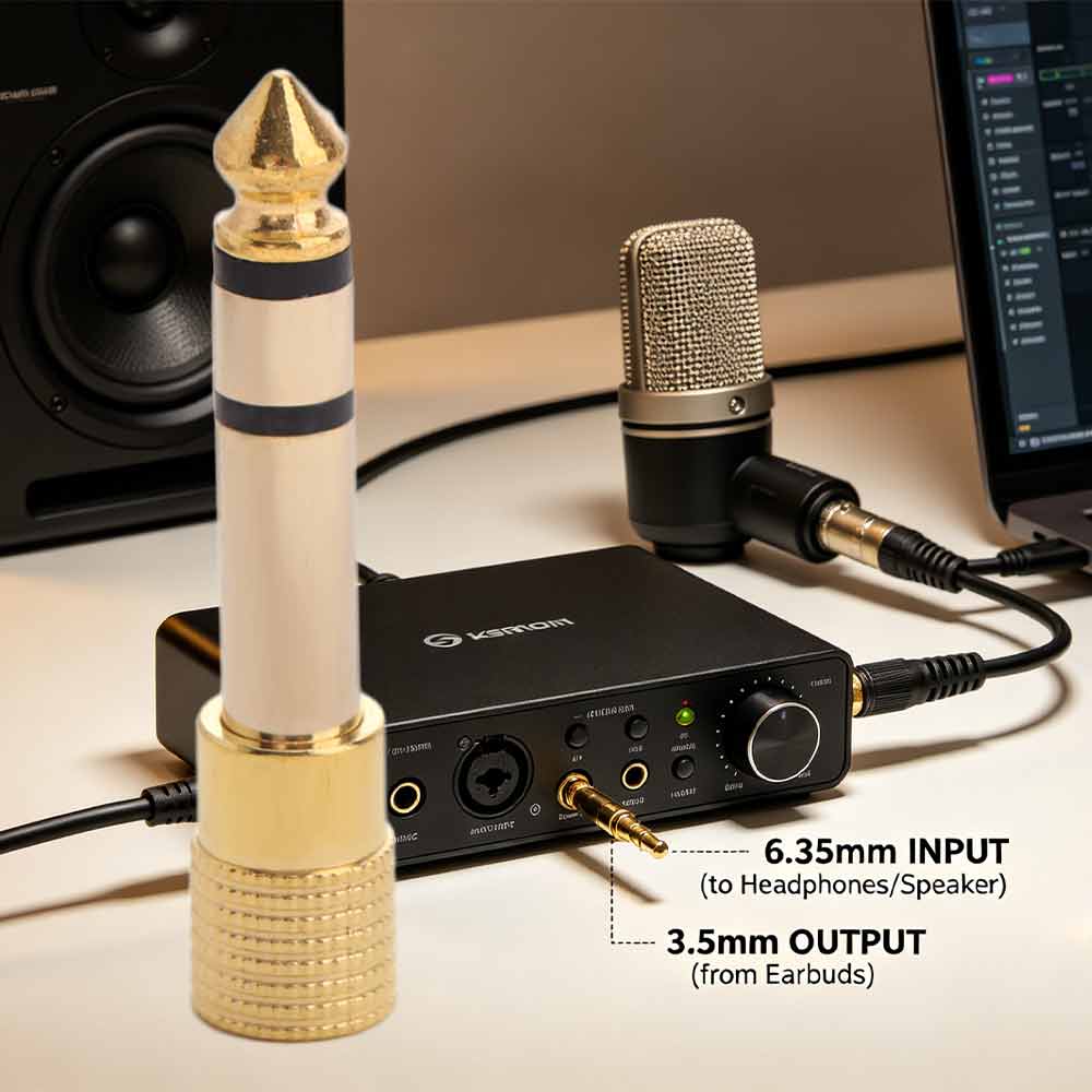 6.35mm Male Audio Adapter 3.5mm Female AUX Cable Adapter Stereo TRS Converter  Headphones