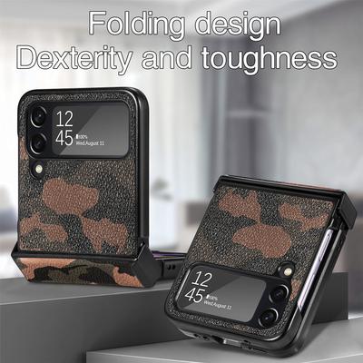 Étui pliable en cuir pour téléphone portable, mince et à la mode, pour Samsung Galaxy Z Flip4 Flip 4 Flip3 Flip 3 Zflip4 5g, housse Anti-poussière Funda