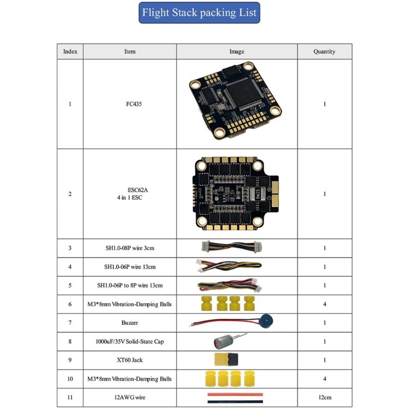 Efficient AT32F435VMT7 Piloting Flight Controller Set For Racing Drones Up To 6S Input