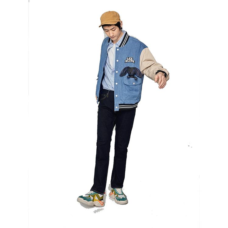 Letter Logo Pattern Single-Breasted Long Sleeve Baseball Jacket Unisex jackets Blue LUT0054303HH00FA03970