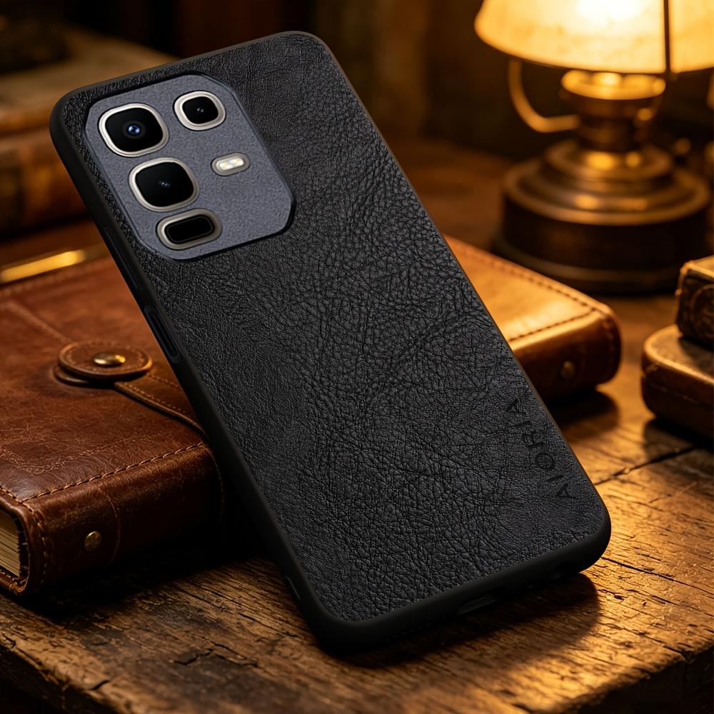 Phone Case - Solid Color Faux Leather Phone Case for Infinix Hot 70 60 50 Pro 60I Note 60 50 Pro 50X, Smart Precise Camera Hole Placement