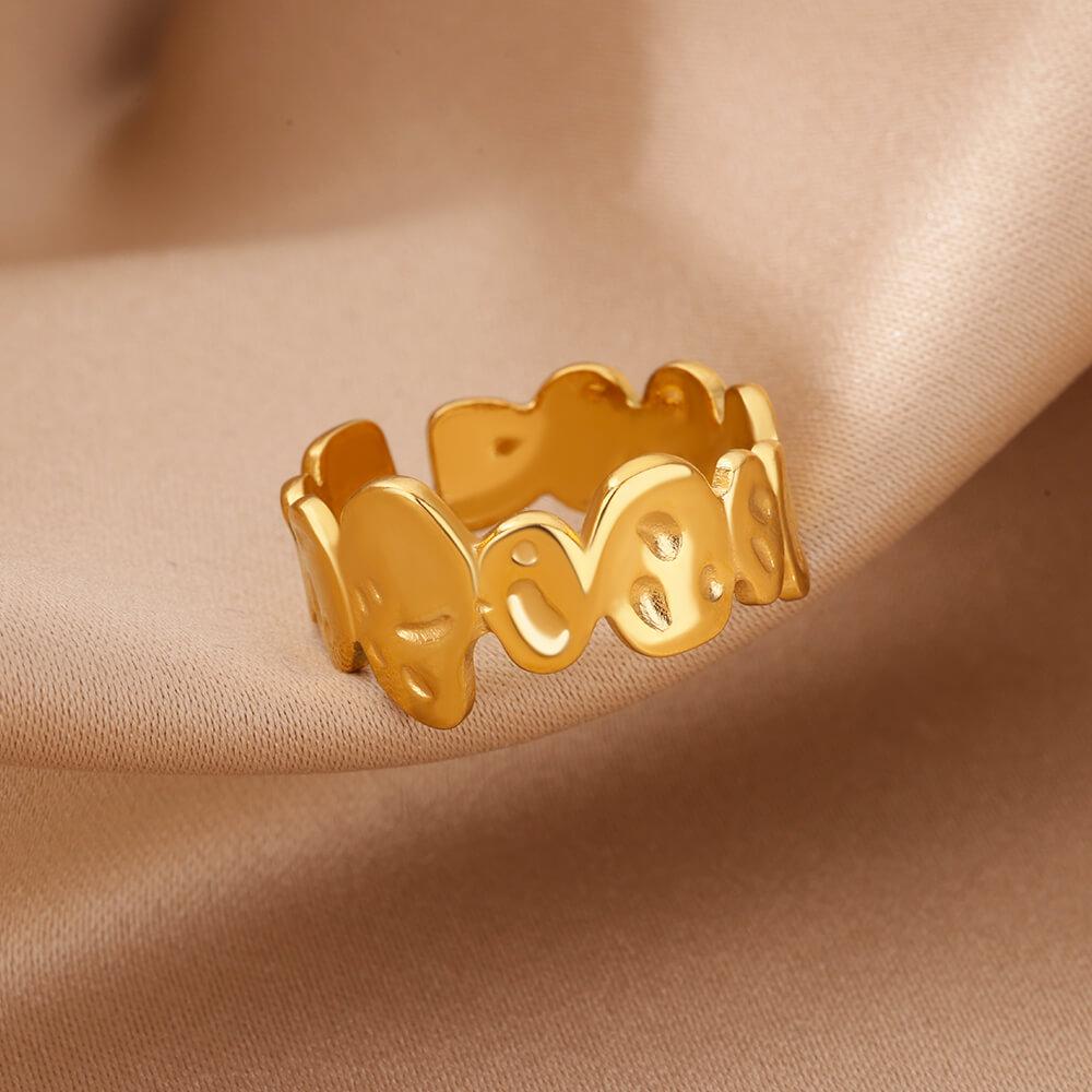 French style Stainless Steel Rings for Women Retro Vintage Gold Color Ring Wedding Jewelry Anti Fading Accessories Gifts 2024