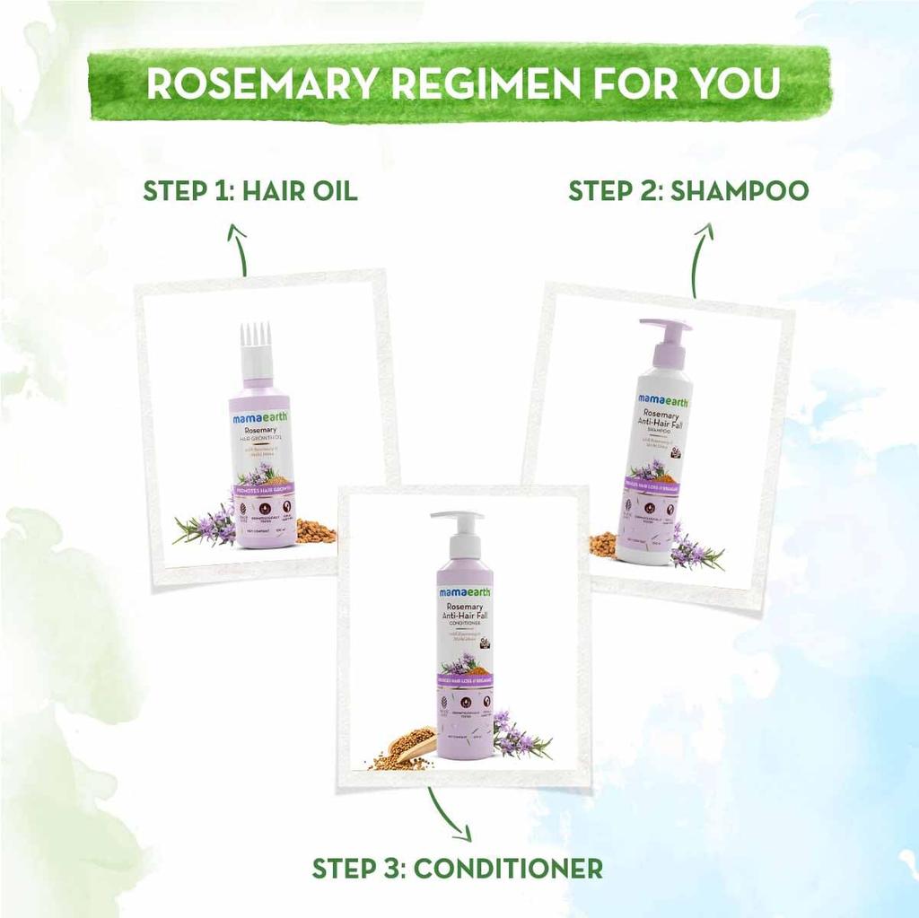 Mamaearth Rosemary Anti-Hair Fall Combo Shampoo + Conditioner 250 ml Each For Stronger, Softer Hair