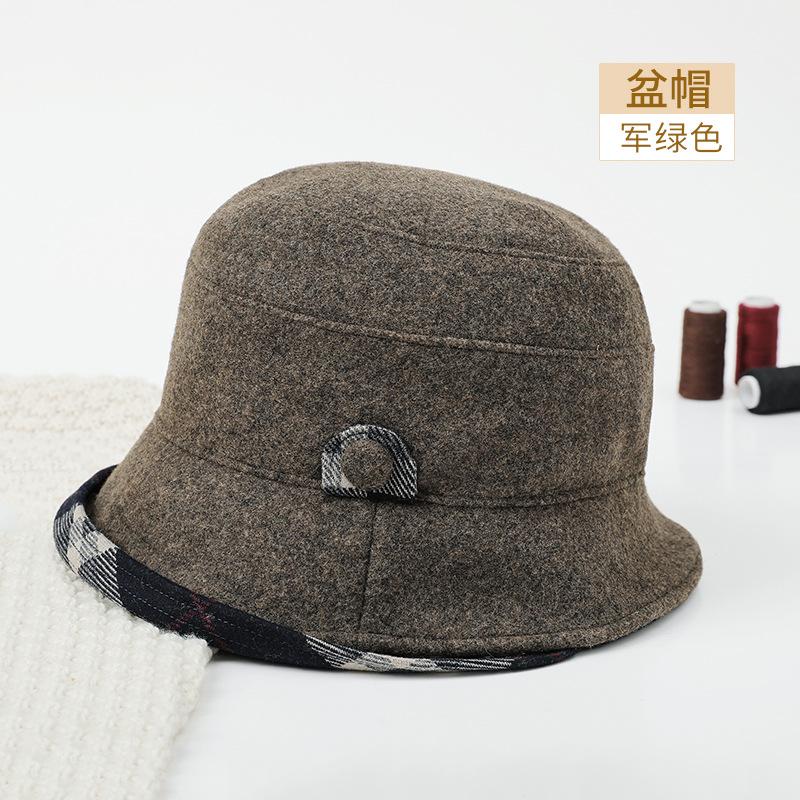 Multi-style hats, autumn and winter new fashion warm wool unilateral curling edge medium and old basin hats