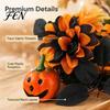 Vintage Dark Aesthetic Party Supplies Halloween Wreath for Front Door, Artificial Fall Maple Leaf Rose Pumpkin Spooky Elegant Holiday Decor