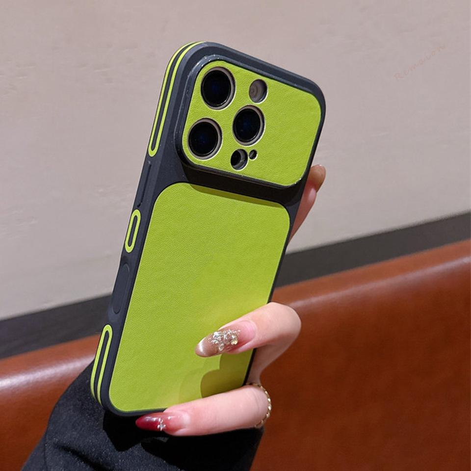 Candy Official Leather Phone Case for iPhone 17 13 14 15 16 Pro Max 14 15 16 Plus Big Window Shockproof Protector Cover