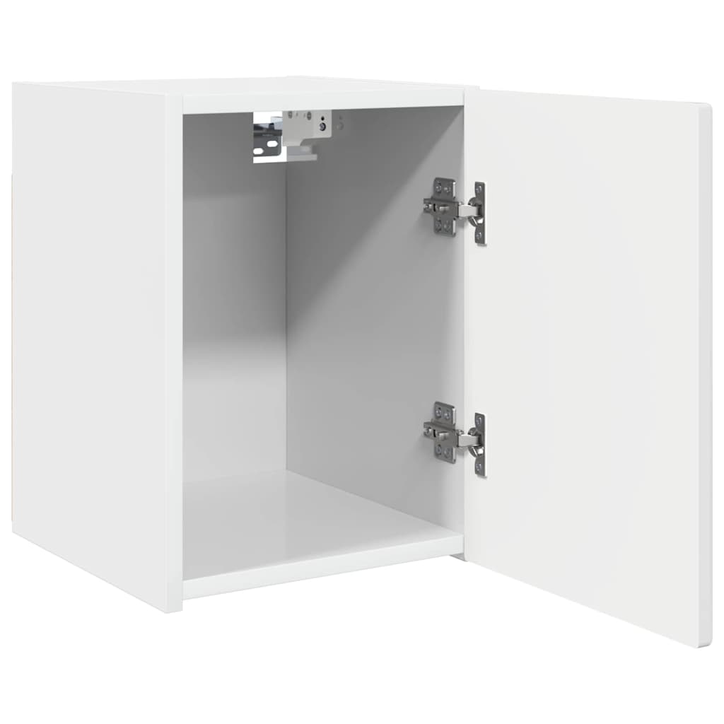 Wall Mounted TV Cabinet Glossy White 30 X 31 X 40 Cm Engineered Wood