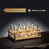Shangqi Baijiu Glass Set with Golden Scale & Bamboo Rack
