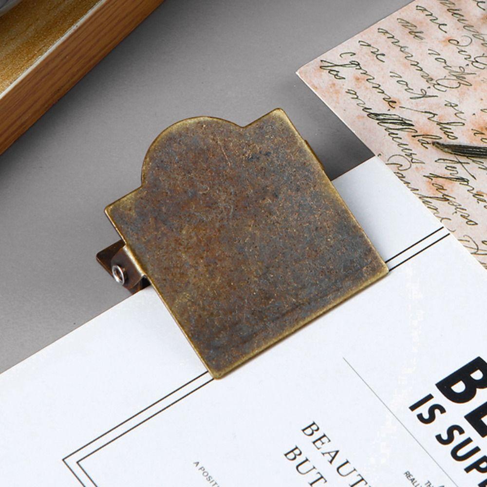 Antique Bronze Small  Binder Clamps Vintage Document File Organizer New Page Holder  Office