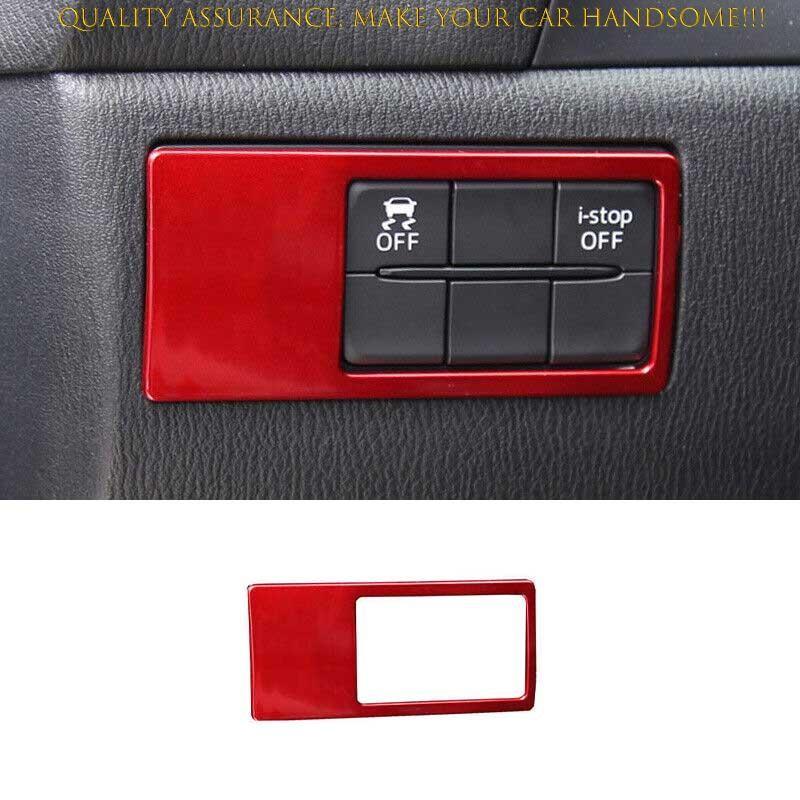 For Mazda 3 Axela 2014-2018 Bright Red Headlight Button Control Cover Trim 1PCS