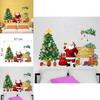 Christmas Wall Decal Pvc Removable Santa Claus And Tree For Holiday Decor And Living Room