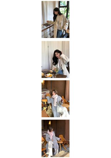 Women's Mid-Length Gray Wool Coat - Double-Sided, High-End Feel for Autumn/Winter 2025.