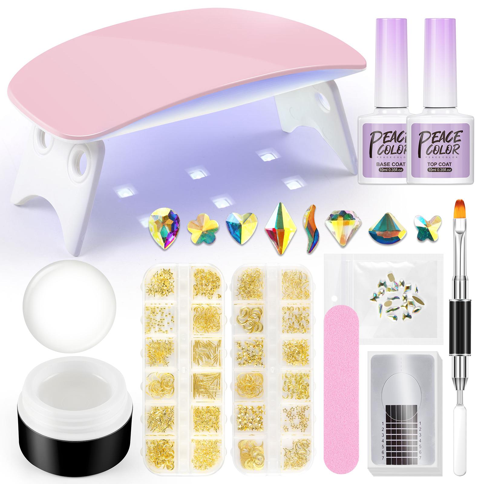 

Peacecolor прозрачный розовый белый 15 мл гель для наращивания ногтей УФ-гель с УФ-светодиодной лампой для сушки ногтей лампа для маникюра для дизайна ногтей «сделай сам» набор накладных ногтей