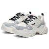 Fila Pose Tessuto Pelle Sintetica Punta Tonda Allacciatura Ammortizzante Antiscivolo Resistente all'Usura Scarpe Basse Stile Papà Sneaker Donna Bianco Grigio F12W941128FGD
