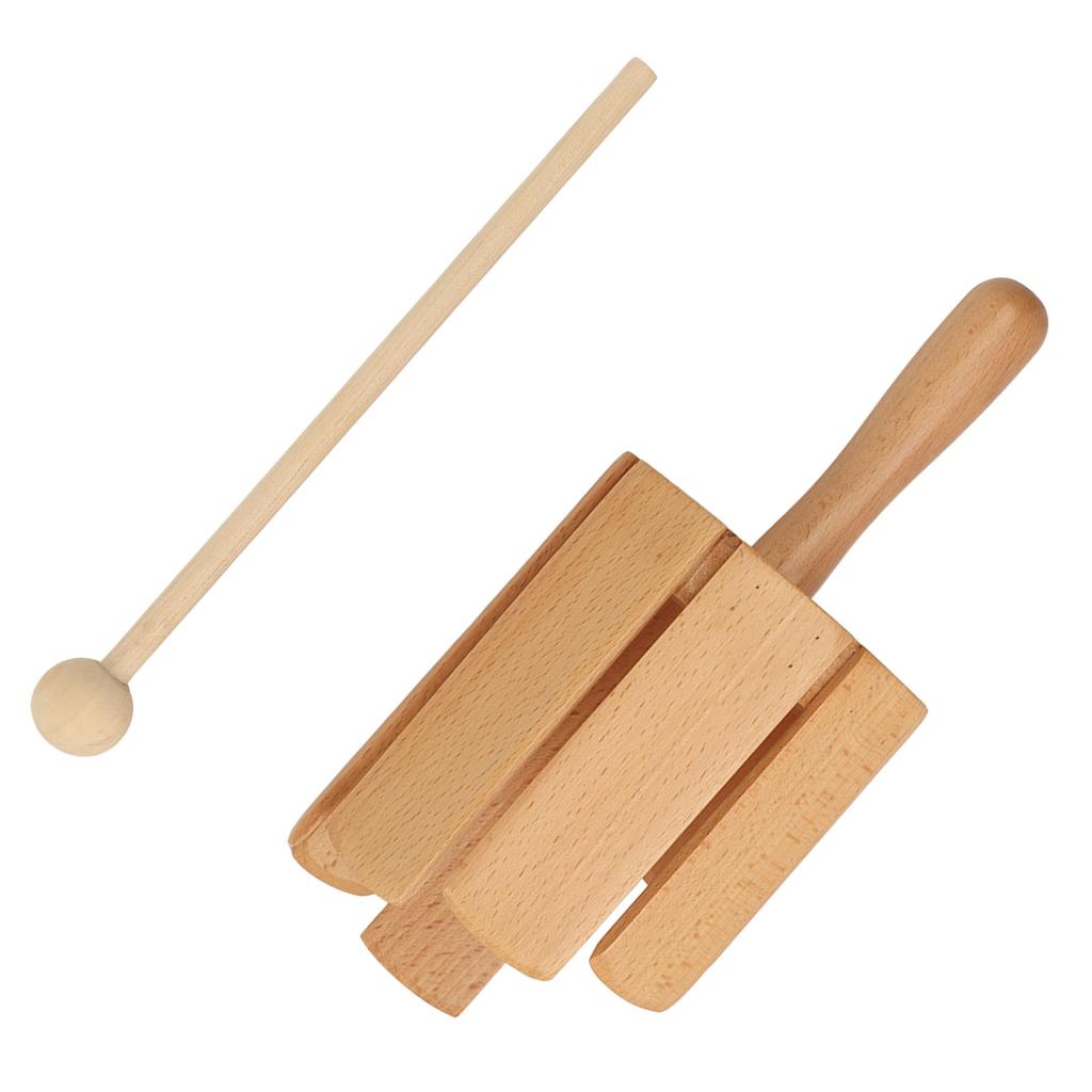 Wooden Music Tube with Hammer 8 Tones Sound Tube Orff Percussion Instrument for Musical Teaching and Performance