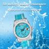 START-Turquoise Men's Watch Diamond Watch Week Function Automatic Mechanical Watch Butterfly Buckle Alligator Leather Strap