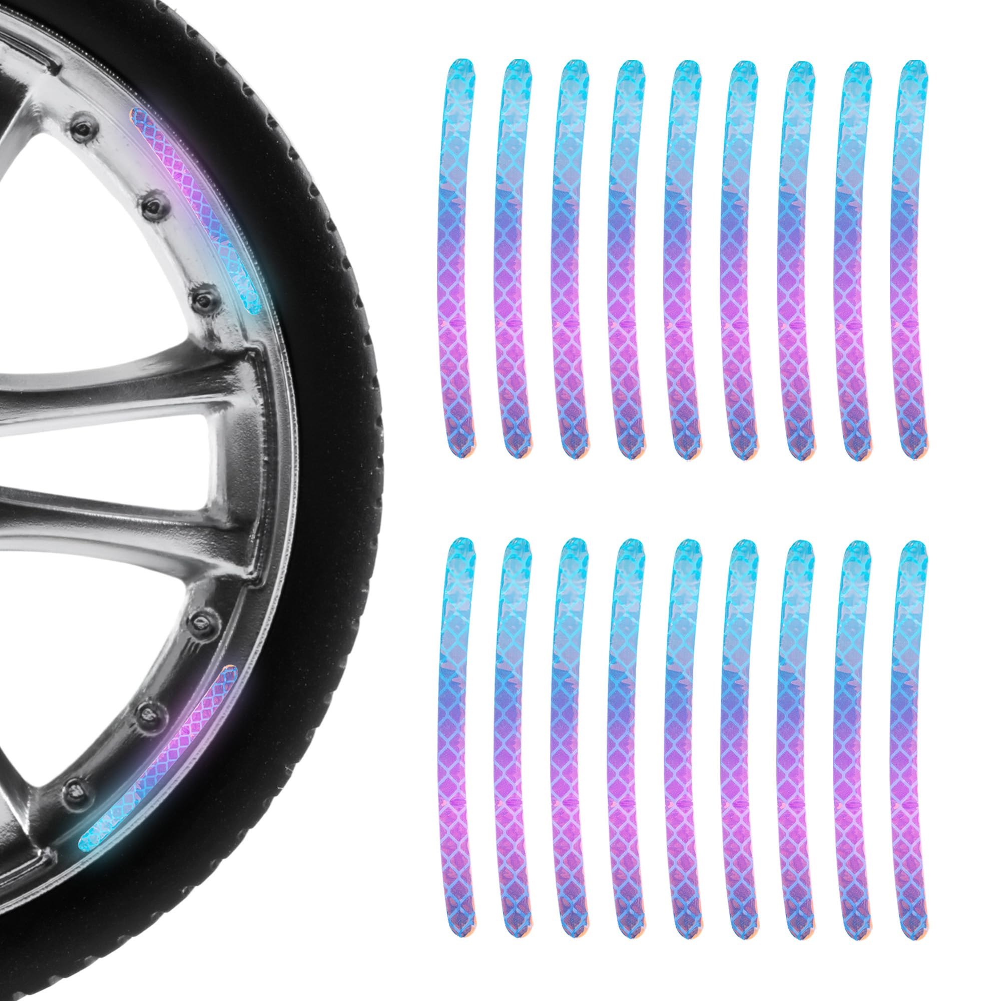 

TOCCOOL Reflective Wheel Stickers Car Decorative Stickers Night Warning Stickers Color Full Seals for фиолетовый