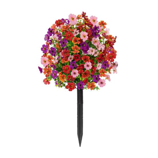 Artificial Violet Topiary Ball UV Resistant Violet Blooms Fake Evergreen Plants Flowers Brush with Ground Spike for Outdoor Indoor Garden Decor
