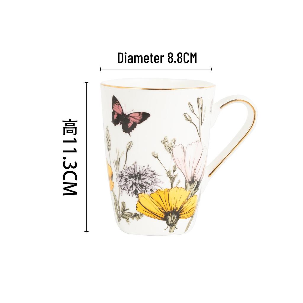 Elegant Bone China Mug Gift Set: Large Capacity Cup and Saucer for Housewarming or Best Friend Gift