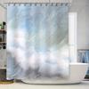 Coastal Blue Ocean Wave Shower Curtain Waterproof Bathroom Decor Sea Beach Vibes Teal Blue Modern Art Fabric Liner