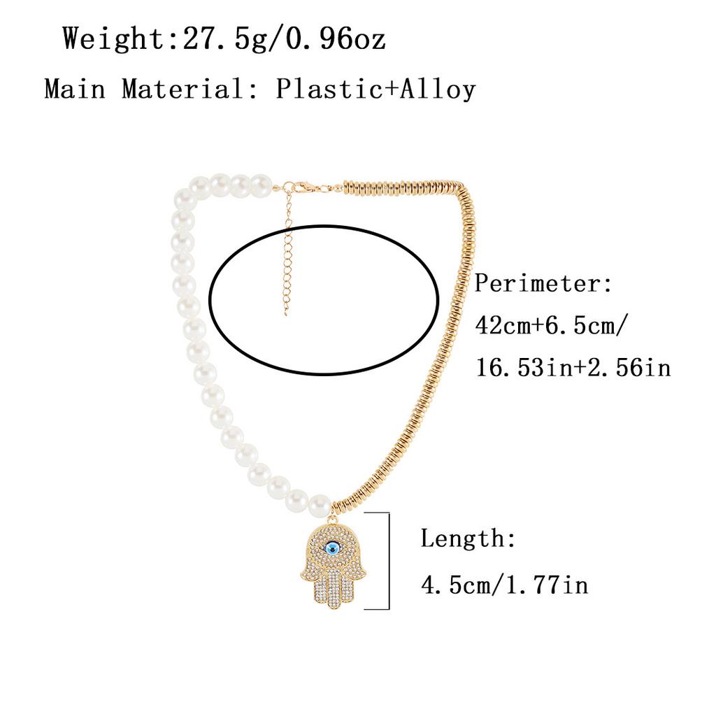 European and American Popular Jewelry Devil Blue Eyes Diamond Necklace Retro Collarbone Chain