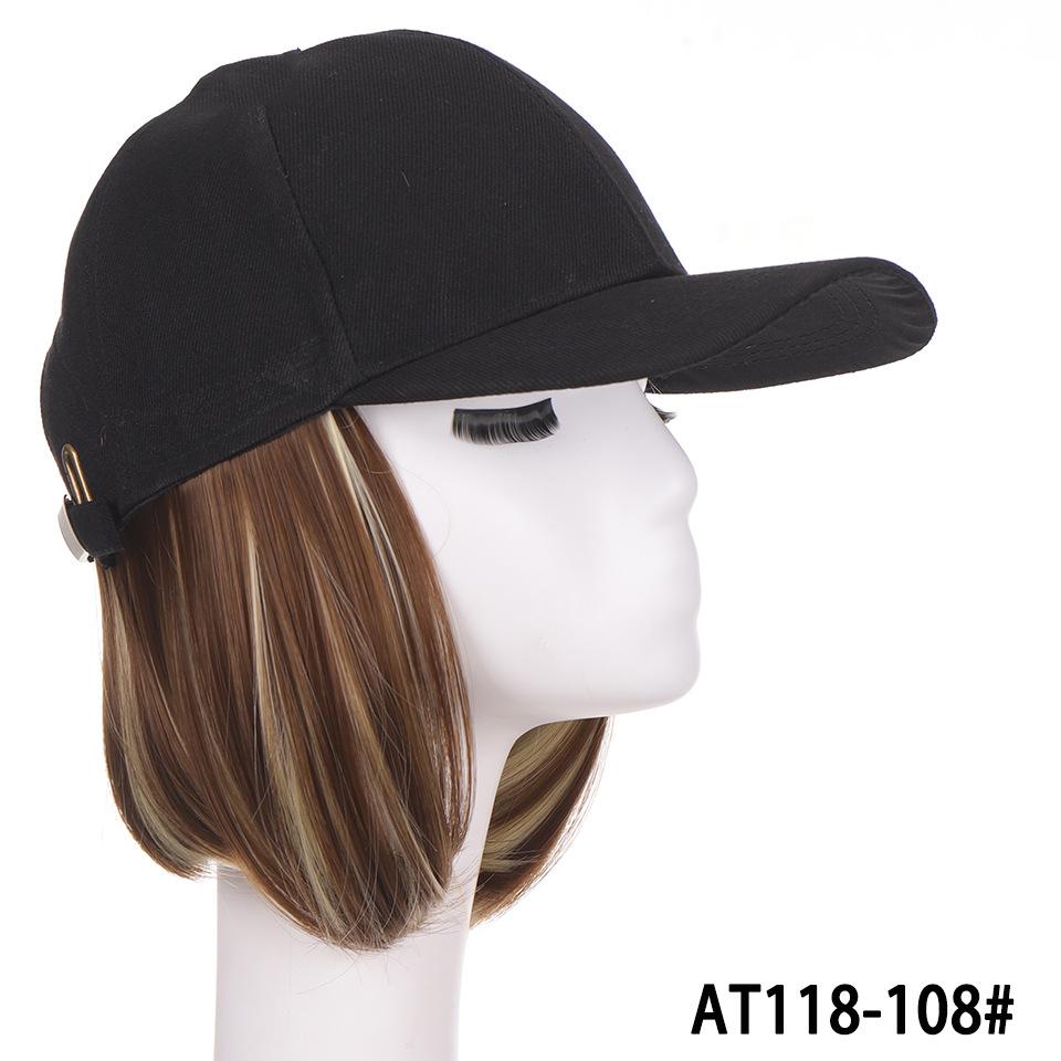 Damen Bob Perückenkappe mit Schirmmütze, All-in-One Kurzhaar Baseballkappe Perücke, Ganzjahres Universelles Vollkopf Synthetisches Haarteil für Tägliche Mode