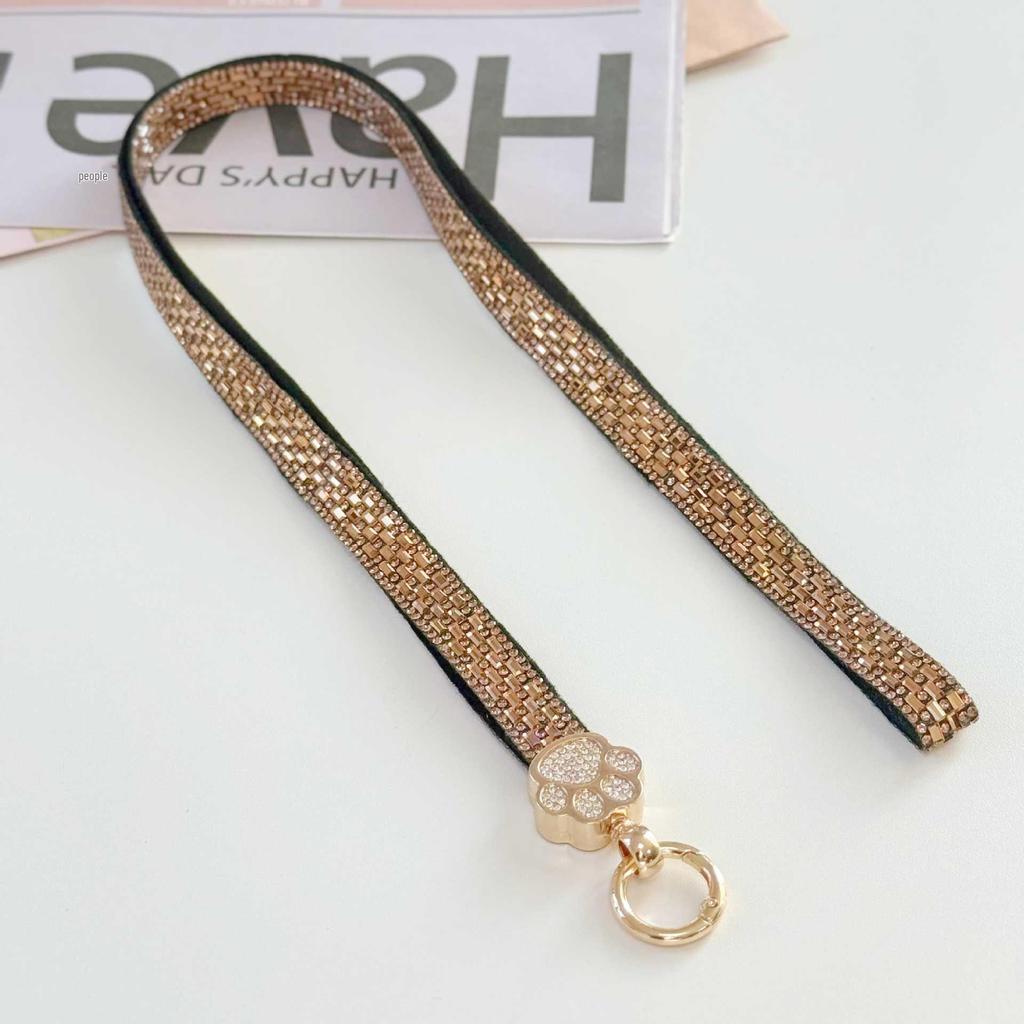 Lanyard per Telefono con Zampa di Gatto in Strass di Lusso Ailaiya - Catena Universale Anti-Perdita alla Moda, Opzioni Lunghe e Corte per Uso Esterno