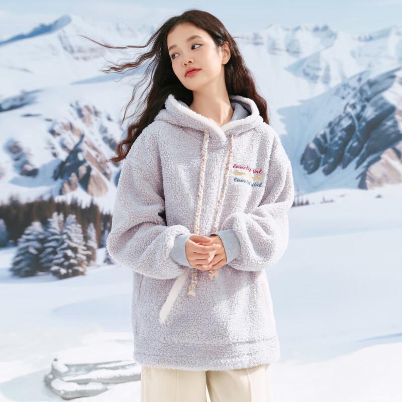 Leding Oversized Lamb Fleece Hooded Sweatshirt