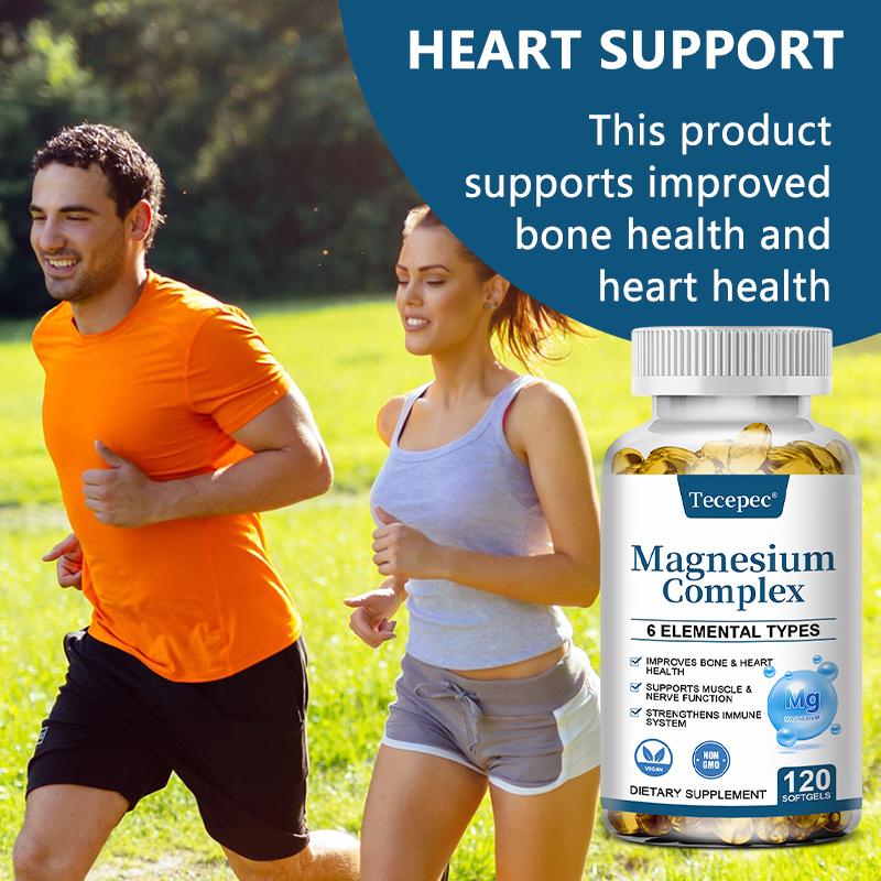 Magnesium Complex 500 mg, Magnesium Taurate, Magnesium Citrate, Magnesium Malate 120 Capsules