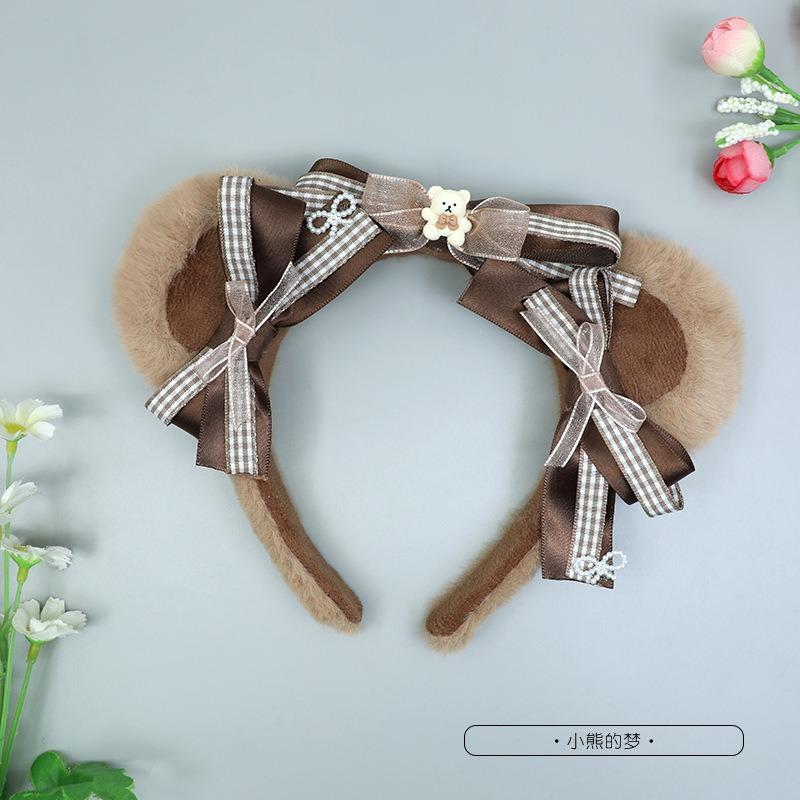 Ein handgemachtes japanisches niedliches Plüschbärenohr Olita Kopfschmuck Cosplay-Accessoires Tierohr Stirnband