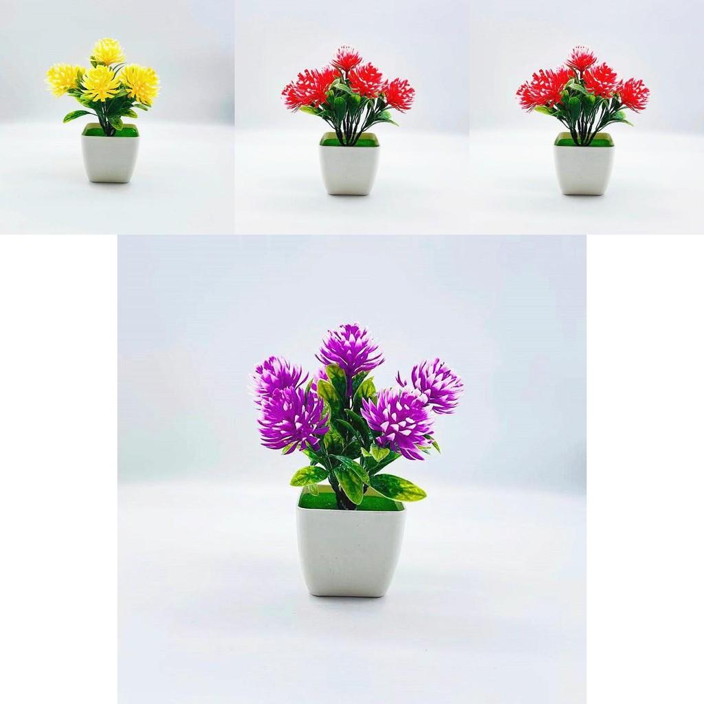 Plastic Flower Bonsai With Large Pinecone Spheres For Home Office And Gift Use