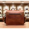 Retro Men's Brown Large Leather Laptop Bag Messenger Briefcase Satchel Shoulder