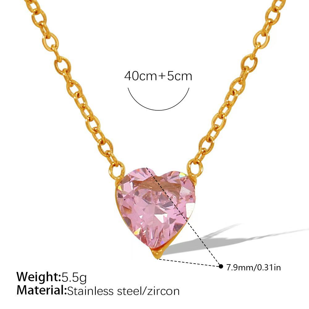 European and American Contrasting Colors Irregular Love Pendant Necklace Female, 18K Gold-plated Light Luxury French Niche Jewelry Female 2026 45CM
