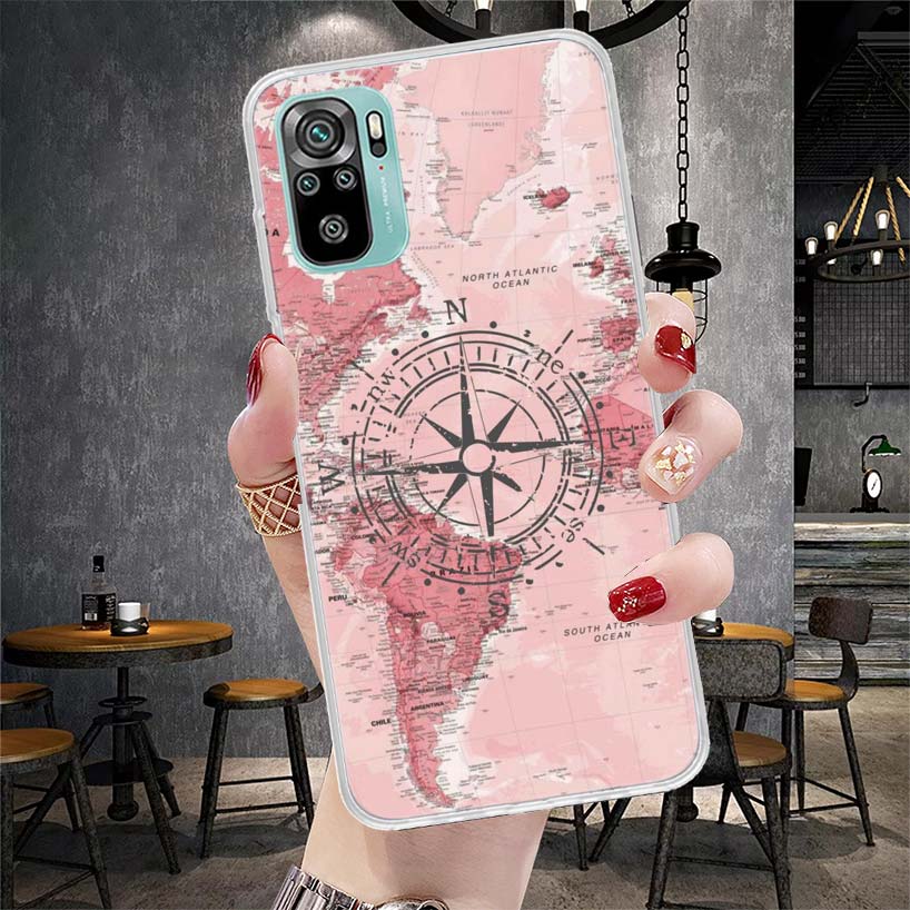 World Map Travel Plans Soft Phone Case For Xiaomi Redmi Note 15 14 14S 13 12 Pro Plus 12S 11 11S 11E 10 10S 11T 5G Fundas Coque