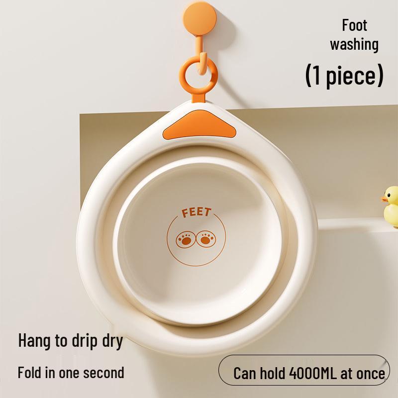 Foldable Silicone Washbasin for Kids and Dorms - Portable and Hangable