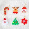 6Pcs/Set Snowman Hanging Reindeer DIY Santa Claus Felt Fabric Snowflake Cute Christmas Ornament Xmas Tree