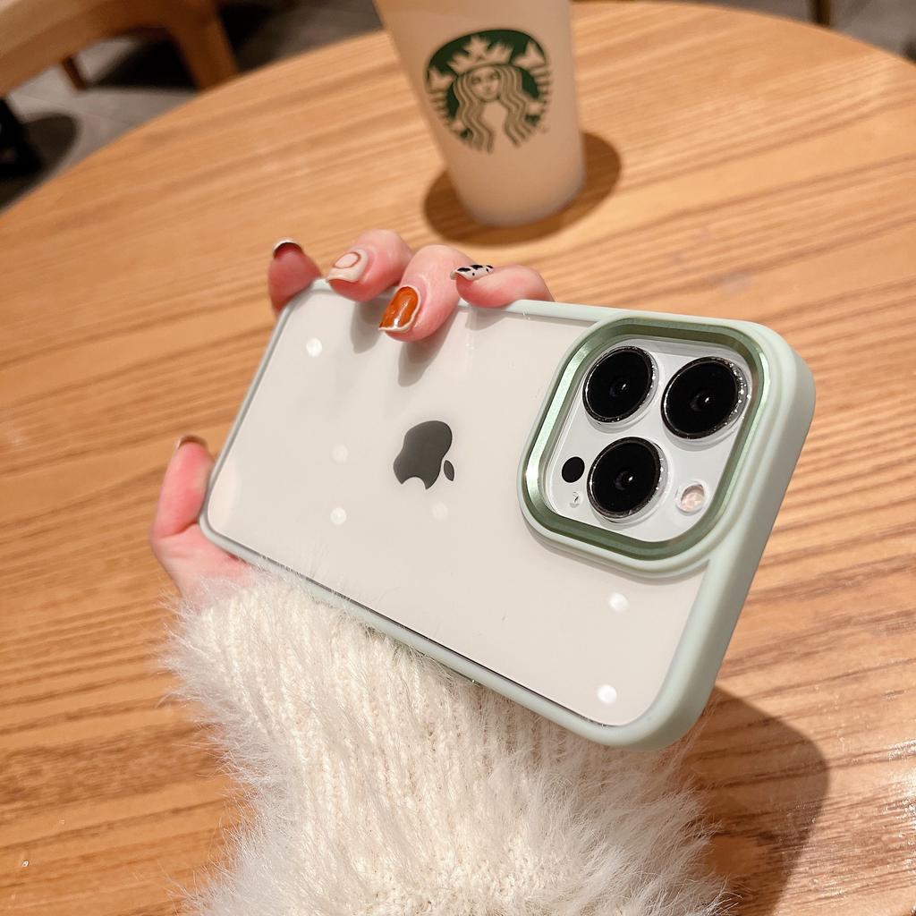 Suitable for iPhone 14 Phone Case Silicone 16 Pro Transparent PC Shell Apple 15 Pro Max Protective Cover Wholesale
