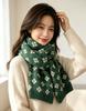 New Red Four-grid Knitted Scarf Korean Men and Women Autumn and Winter Students Warm Versatile Christmas Gift Wool Scarf
