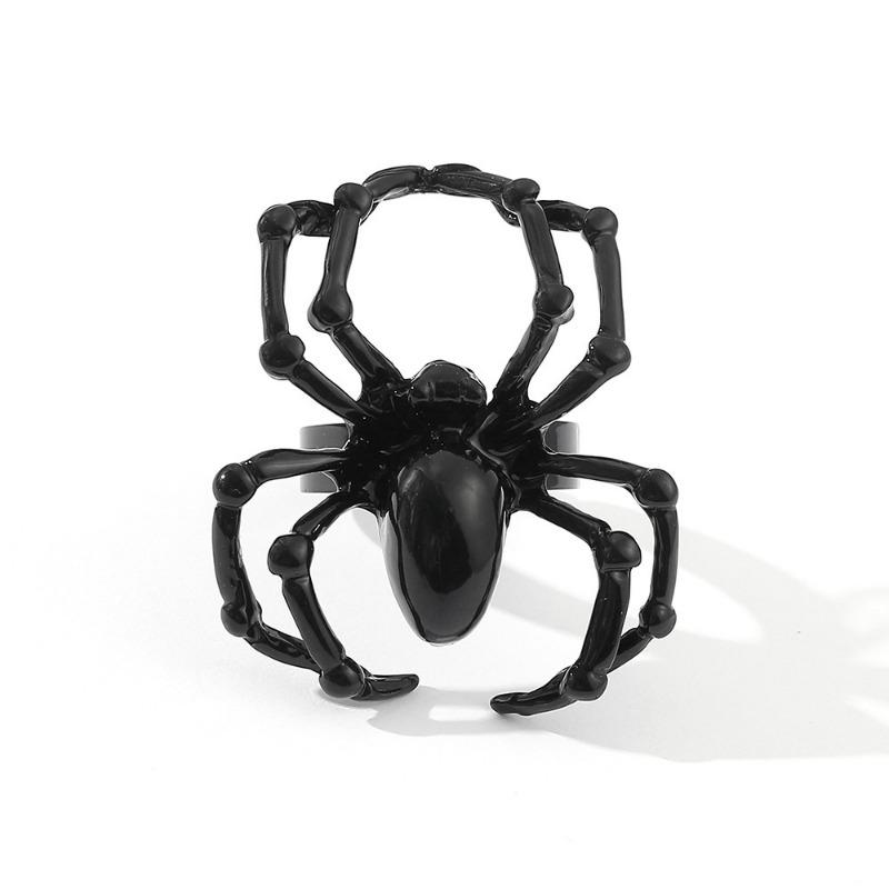 Ring For Women Gothic Punk Vintage Spider Ring Exaggeration Animal Finger Men's Adjust Hiphop Party Halloween Jewelry Decoration