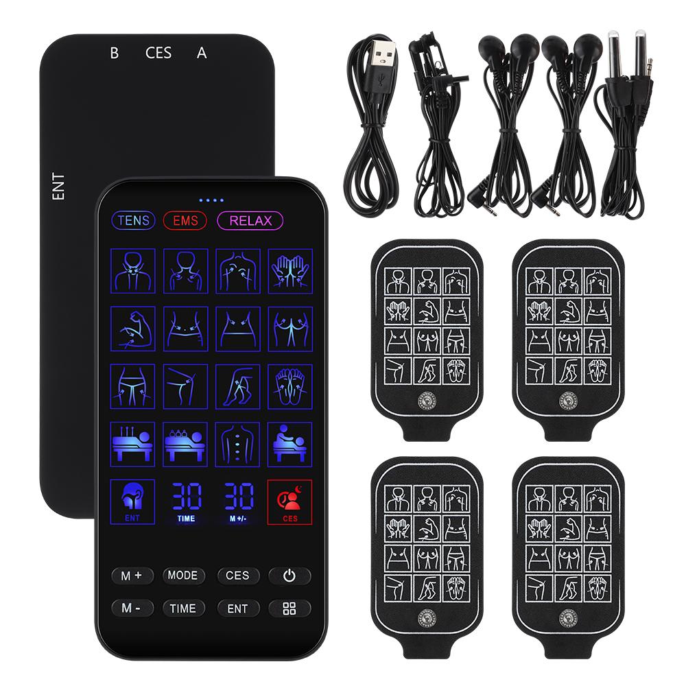 4 in 1 TENS EMS Electric Muscle Stimulator with CES Sleep Aid Infrared Nasal Therapy for Relief of Rhinitis Insomnia Anxiet