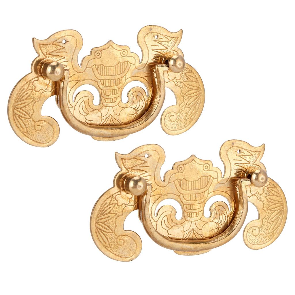 2 Sets Retro Style Handle BatShape Antique Furniture Hardware Handle for Wooden Cupboard Door