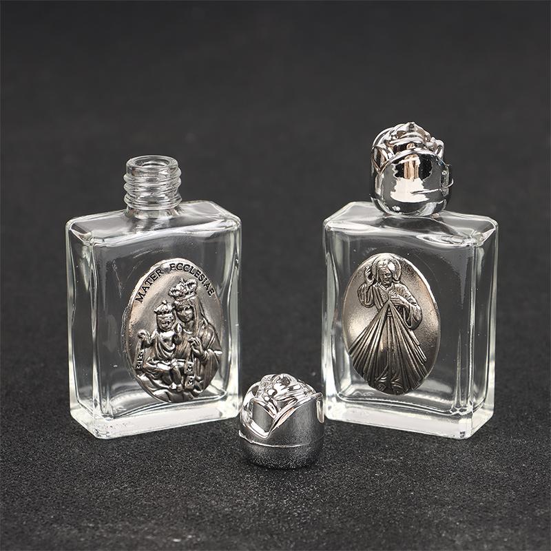 12 Types Of Glass Holy Water Jesus Bottle Religious Cross Bottle Christian Virgin Sculpture Bottle Refillable Holy Water Bottle