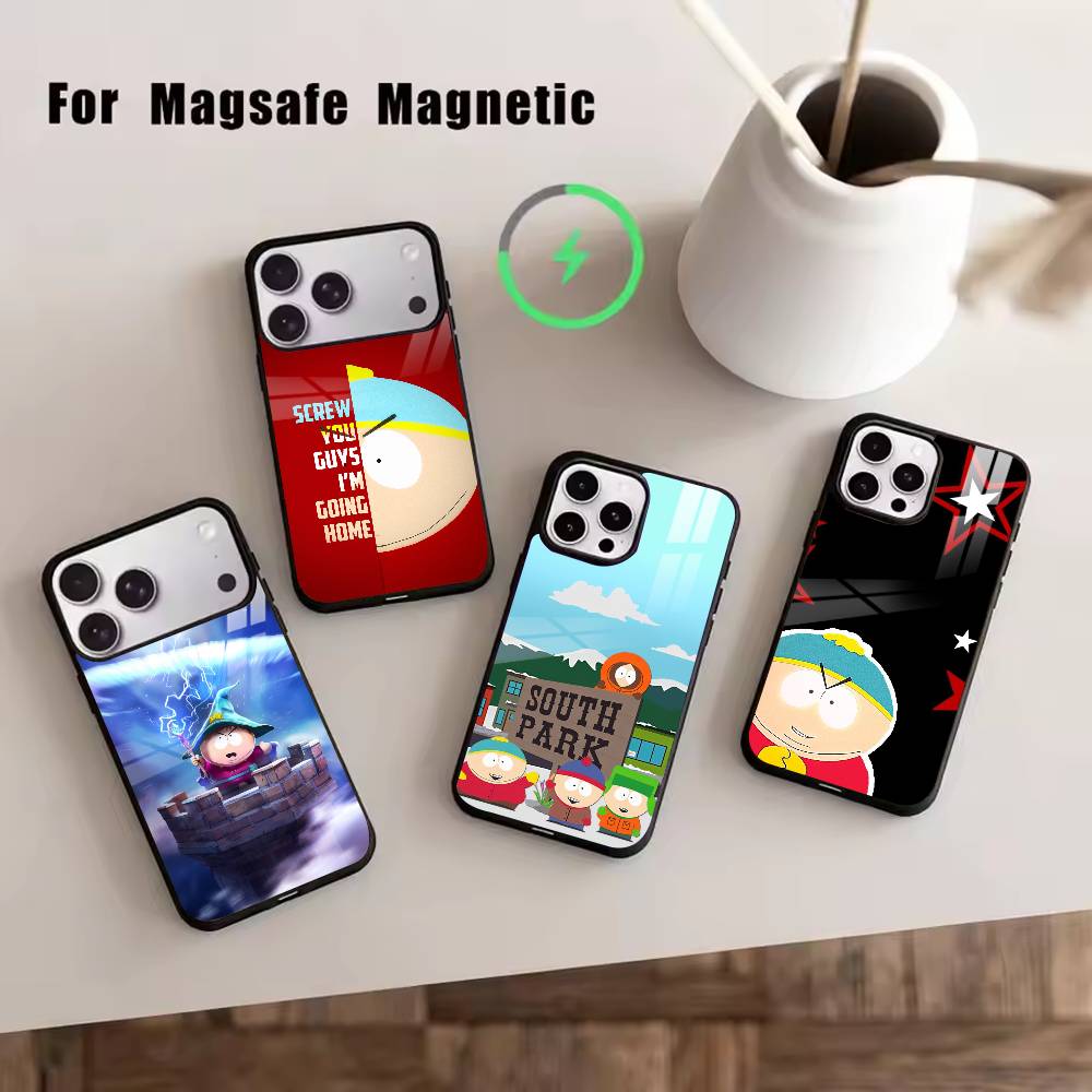 C-Cartoon S-Souths P-Park Phone Case For iPhone17,16,15,14,13,12,11 Plus,Pro Magnetic with Magsafe Wireless Charging