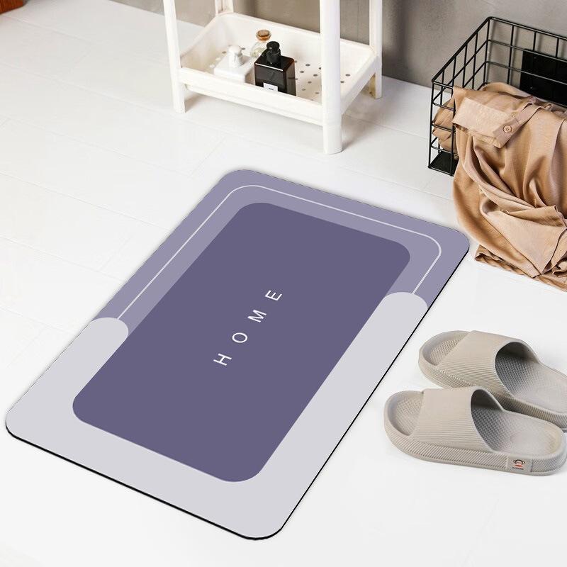 Diatom Mud Rug Moisture Moisture-wicking and Nice Dirt Resistance Washroom Toilet Anti Slip Foot Pad Toilet Door Mat Foot Pad