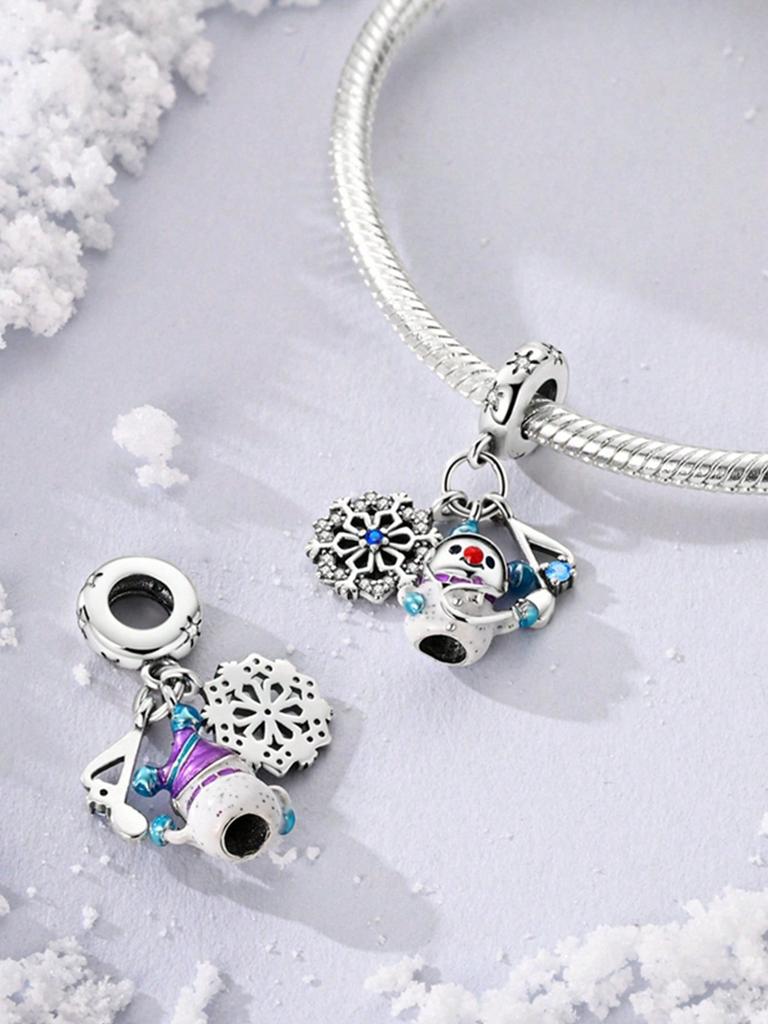 Charms Plata Copper Colors Pink Flower Heart Hat Bead Charm Pendant For Original Bracelet For Women Diy Jewelry Love Gift