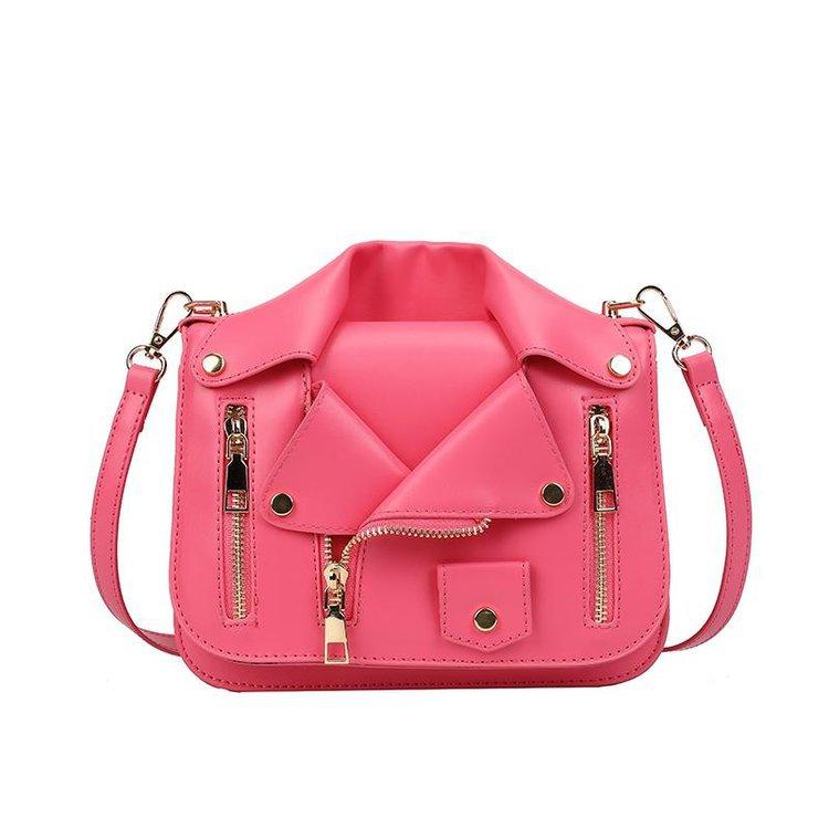 

Motorcycle Women s Bag, Korean Version, Personalized Small Bag, Chain Bag, Shoulder Bag, Crossbody Bag, Jacket, Clothing Bag, Trendy and Popular Item рожевий