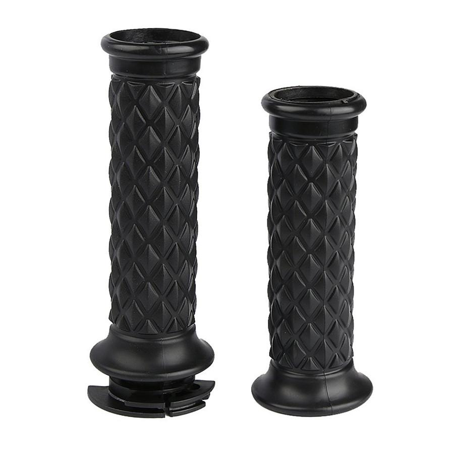 

New 7/8 Motorcycle Rubber Handlebar Hand Grips Cover For Cafe Racer Bobber Custom