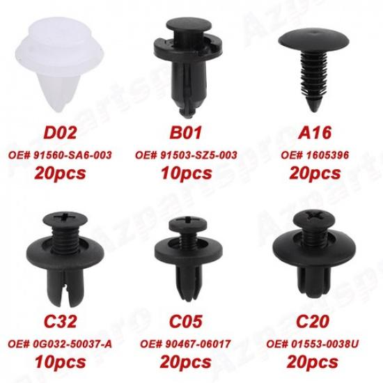 Clip Fender Trim Car Auto Push Pin Rivet Bumper Door Panel Retainer Fastener Kit